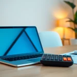 Visualize the mortgage process for lenders with a detailed workspace showcasing essential tools and documents.