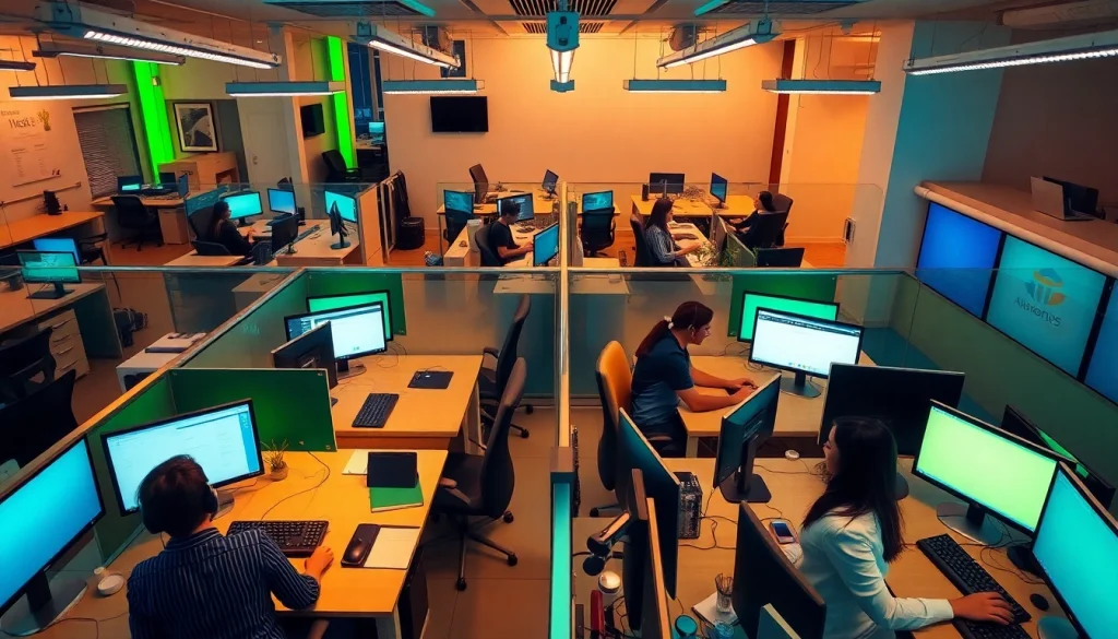 Efficient agents deliver exceptional service at Tijuana call centers, showcasing a modern workspace.