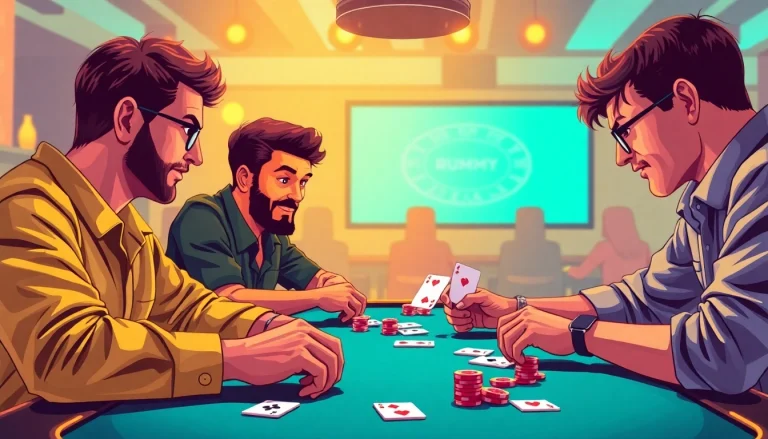 Experience the excitement of Rummy Wealth with players immersed in the game, showcasing strategy and skill.