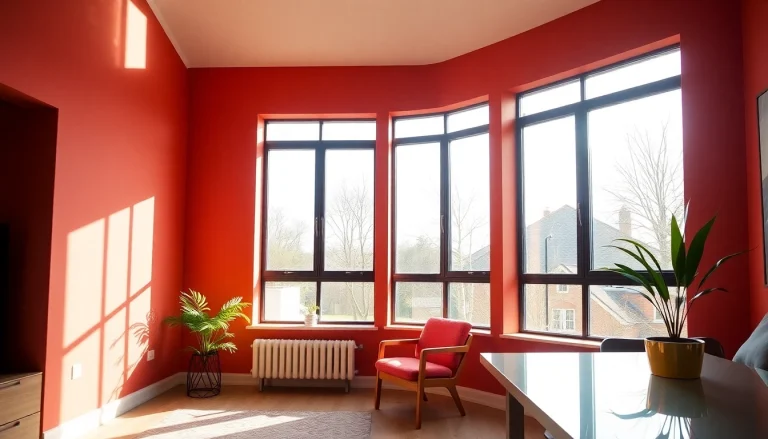 Showcase energy-efficient windows Manchester with sleek design and urban backdrop.