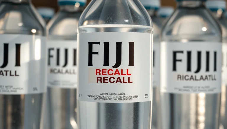 Fiji water bottles recalled due to contamination risks, focusing on warning labels for consumer awareness.