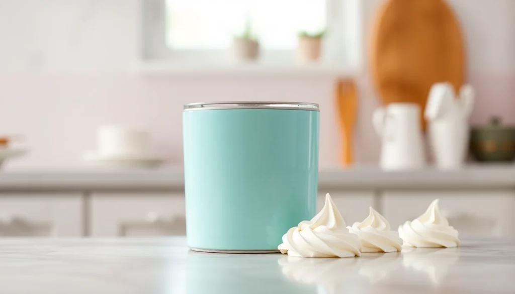 Enhance desserts with a whipped cream charger, showcasing its elegant design and usage in making whipped toppings.