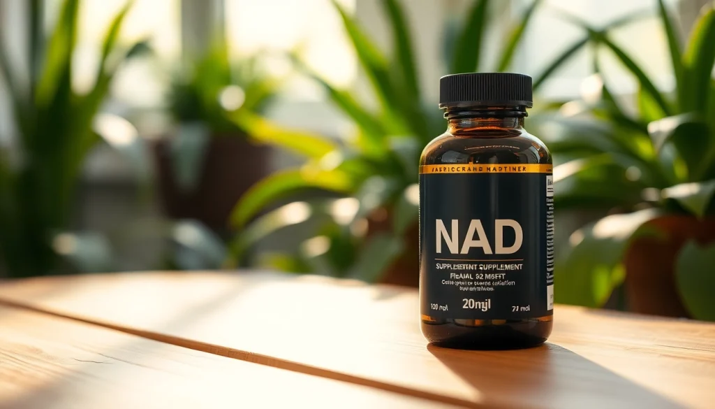 Boost your energy with our natural NAD Supplement capsule on a wooden table.