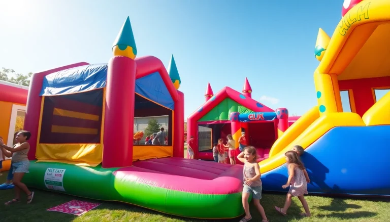 Exciting bounce house rental near me providing fun for kids at outdoor parties.