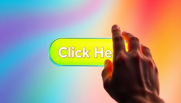 Engage with the vibrant "Click Here" button, prompting action with a hand cursor hovering above it.