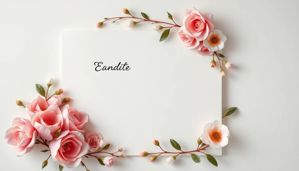 Crafting a beautiful bryllups invitation with floral designs and elegant typography for your wedding celebration.