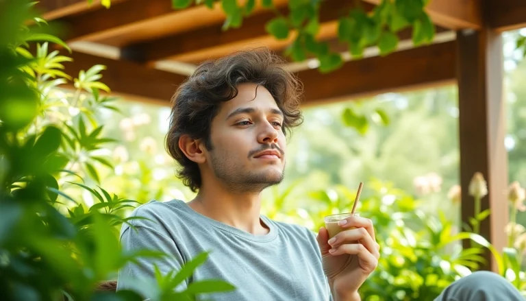 Tobacco Replacement options displayed artistically through refreshing herbal alternatives in a soothing natural setting.