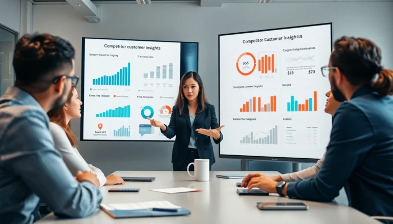 Find competitor customers by analyzing data trends in a professional business meeting.