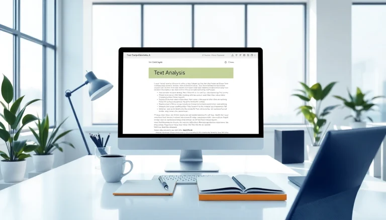 Analyze text using our ai checker in a modern workspace with a focus on efficiency.