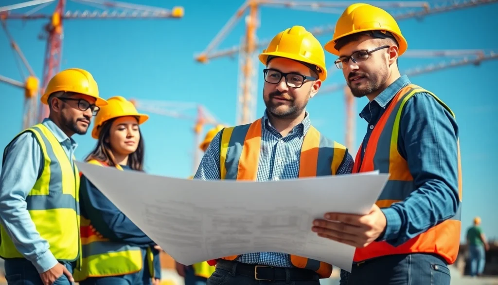 Engaging NVQ Level 4 Construction site supervision answers guide during collaboration on a construction site.