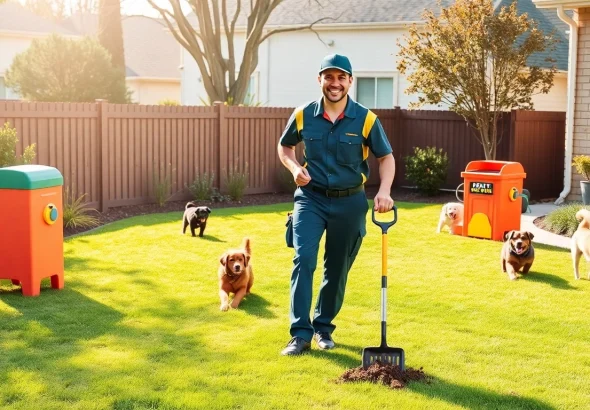 Efficient dog poop cleanup service ensuring a pristine yard environment.