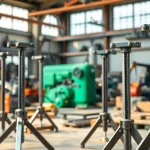 Pipe stands showcased in a bright workshop environment, highlighting durability and versatility.