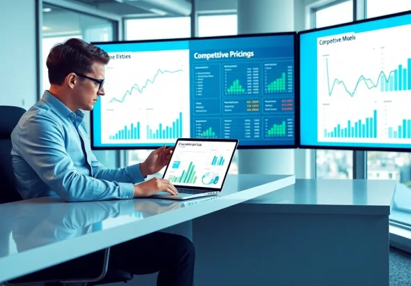 Engage in competitor pricing analysis with an analyst utilizing data visualization for insights.