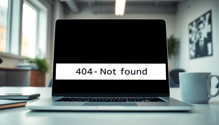 Showcase a 404 Not Found error with line电脑版下载 prominently displayed on a laptop screen.