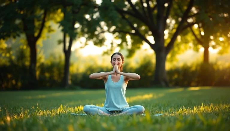 Individual practicing yoga outdoors to illustrate dealing with anxiety techniques.