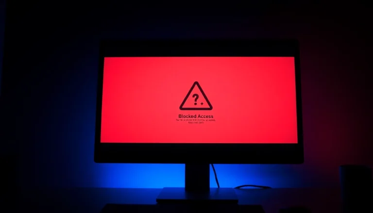 Inatogel access blocked webpage illustration highlighting security measures and user distress.