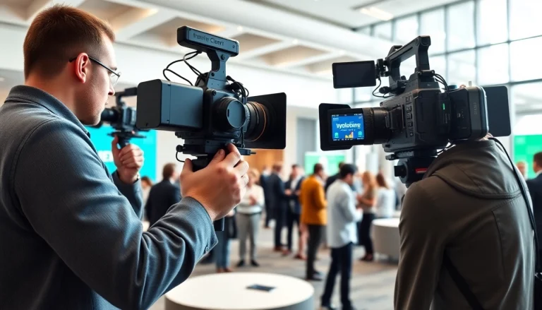 Capture of Miami Corporate Event Videography Photography showcasing professionals networking in a vibrant conference room.