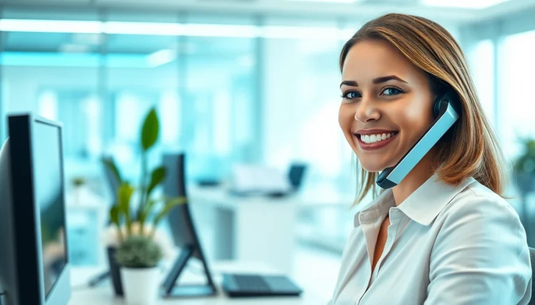 Engaging professional in Phone Answering Calls at a welcoming office.