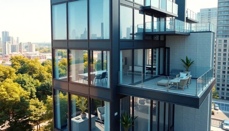 Architektur Visualisierung eines modernen Wohnhauses mit lebendiger Umgebung und realistischer Detaildarstellung.