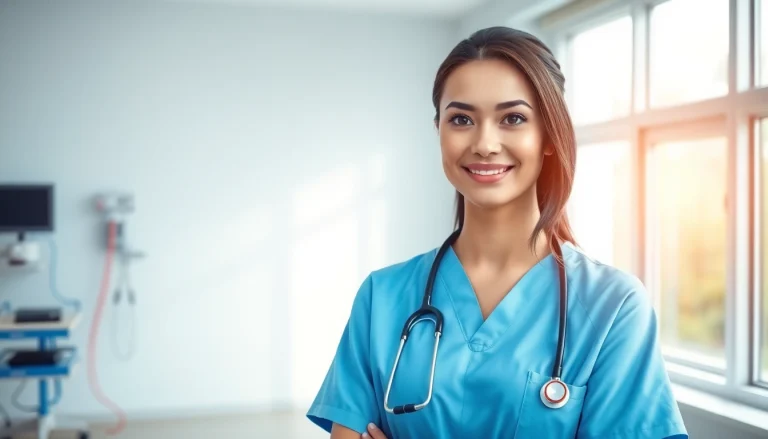 Prominent nurse demonstrating care in a healthcare environment representing Alabama Board of Nursing.