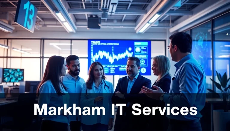 Engaging team providing Markham IT Services with diverse expertise in a professional office setting.