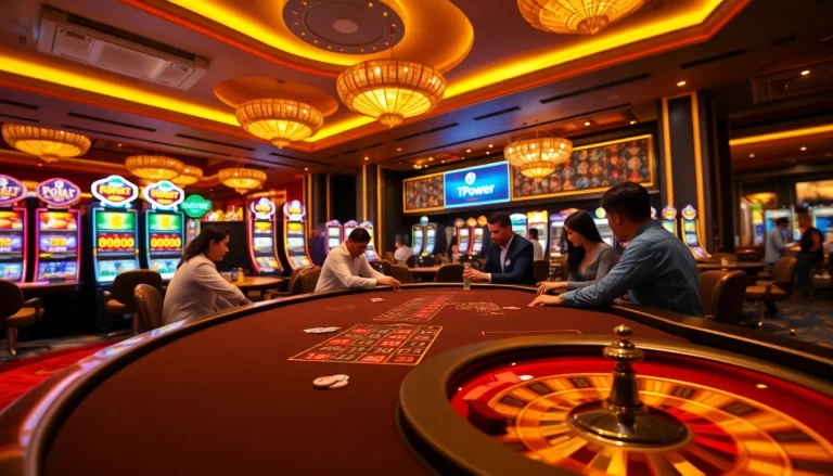 Experience thrilling gameplay at TPower casino with vibrant tables and engaging players.