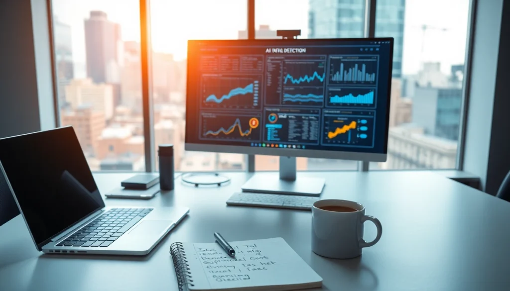 Analyze text for ai detection using advanced tools showcased on a sleek workspace.