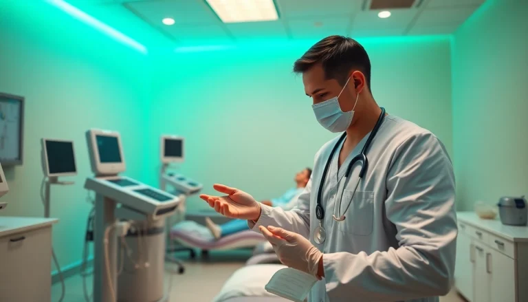 NAD IV therapy near me being administered by a healthcare professional in a tranquil setting.