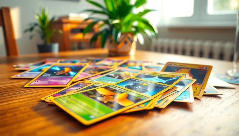 Showcase dynamic Pokémon cards in India with colorful collectibles laid out for display.