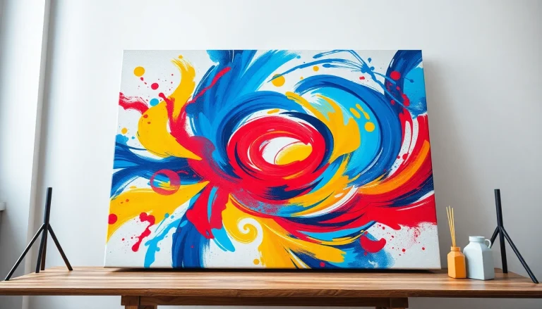 Enhance your space with an Abstract Print On Canvas showcasing dynamic colors and textures.
