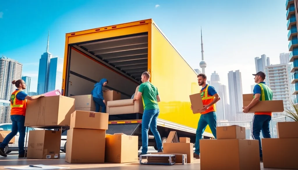 Experience reliable moving services in Toronto with professional movers efficiently loading a truck.