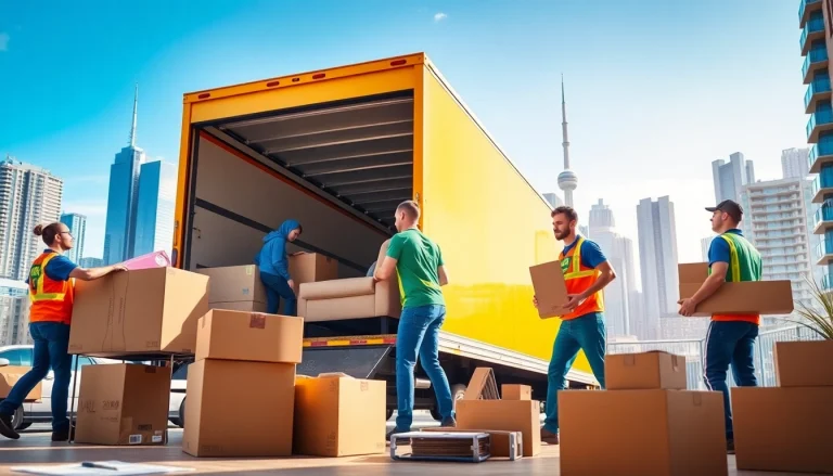 Experience reliable moving services in Toronto with professional movers efficiently loading a truck.