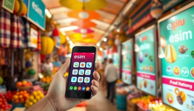 Erleben Sie esim Thailand in einem pulsierenden thailändischen Markt mit neuesten Technologien.