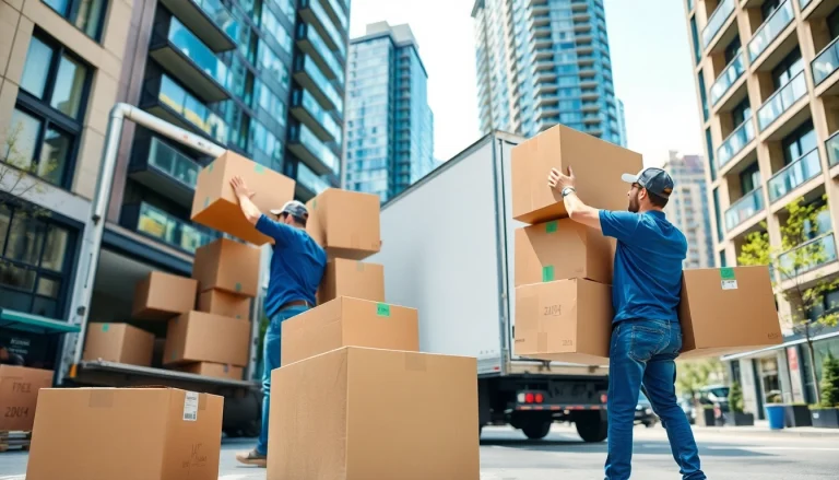 Best moving company in Toronto showcases professional movers expertly packing and loading during a move.