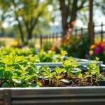 Enhance your gardening with landguard raised beds showcasing vibrant vegetables and flowers.