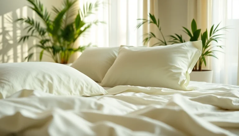 Enhance comfort with luxurious bamboo bedding sets featuring soft textures in a serene bedroom.