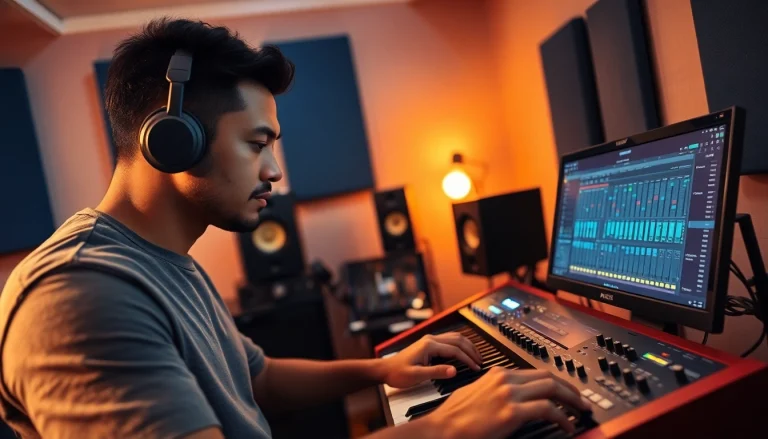 Creating innovative UK Bass serum presets in a dynamic studio environment.