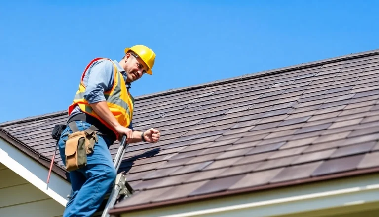 Roof repair Vancouver Wa services enhanced by a professional inspecting a residential roof.