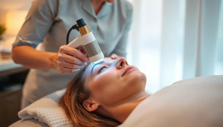 Skin tightening Takoma park treatment session showcasing a client in a relaxing spa ambiance.